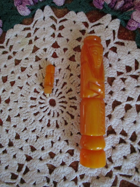 Very Collectible Vintage Bakelite Egyptian Carved Per… Gem