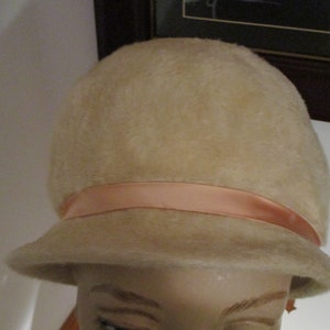 Christine Original Hat 1950&#39;s Cream -  Beige Fake Fur  Women&#39;s  Winter Hat Original Emprerss  W. Germany