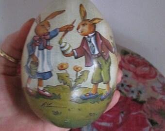 Vintage Paper Mache Easter Egg Artist Signed