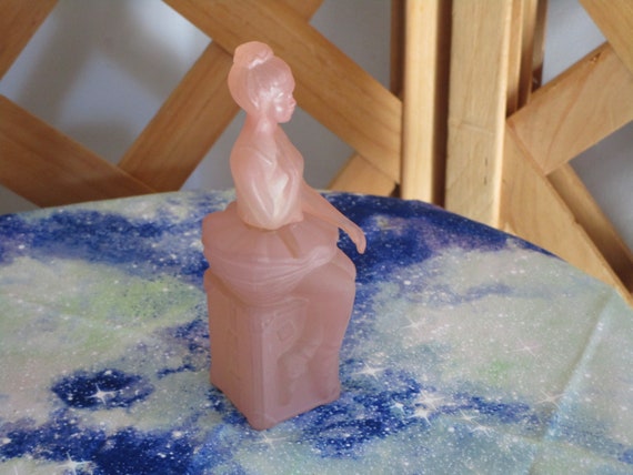 Avon Figural Ballerina Pink Frosted Glass/Plastic… - image 8