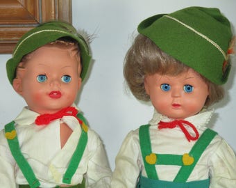 Rare Pair Original Clothing Vintage Dolls Bit O' Irish or Oktoberfest