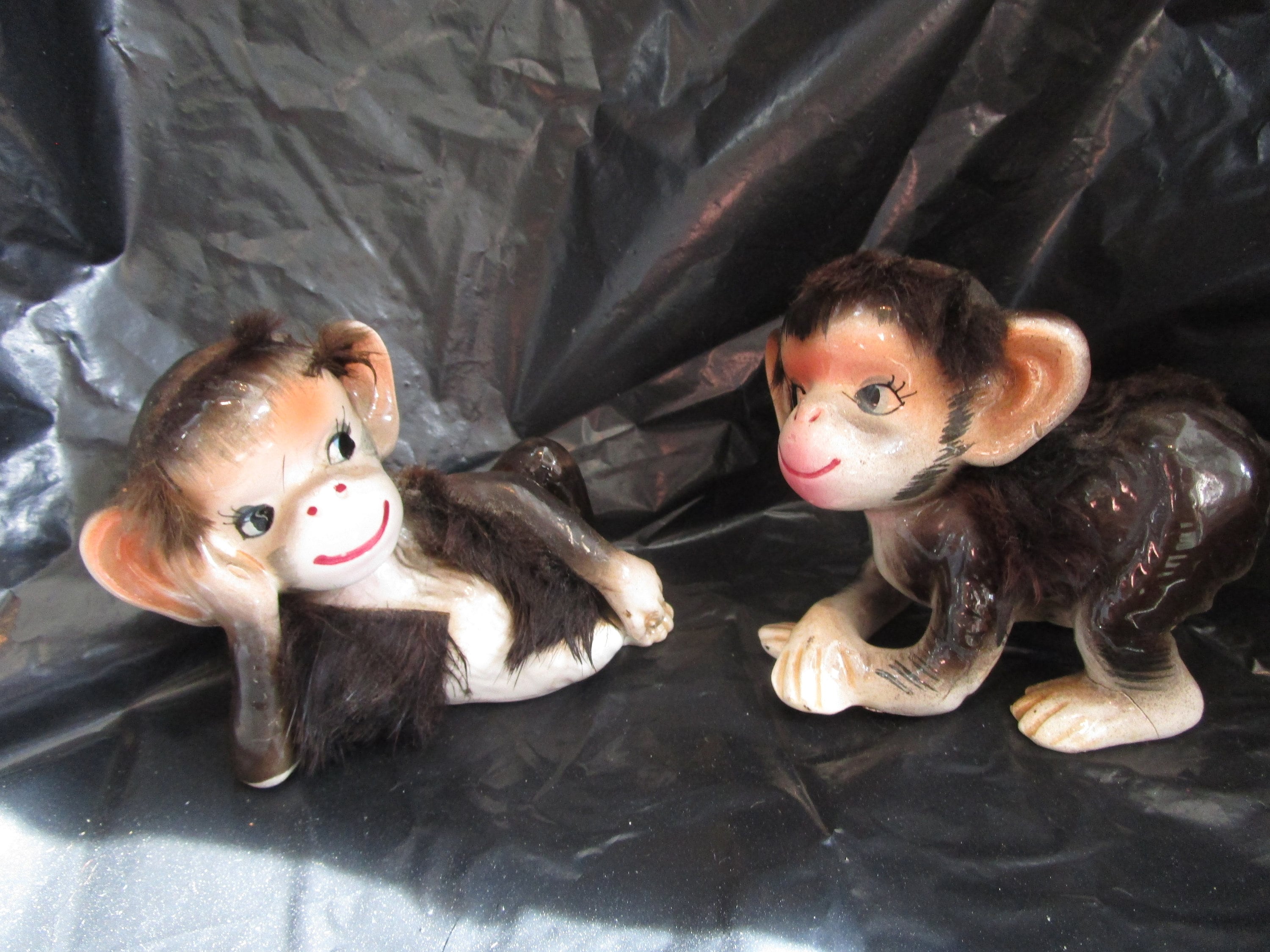 1959 Fur Monkeys Bradley Exclusives Ceramic Figurines Japan - Etsy