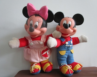 Vintage 1980s Mickey & Minnie Mouse Learn to Dress Me Dolls Mattel,Walt Disney Company
