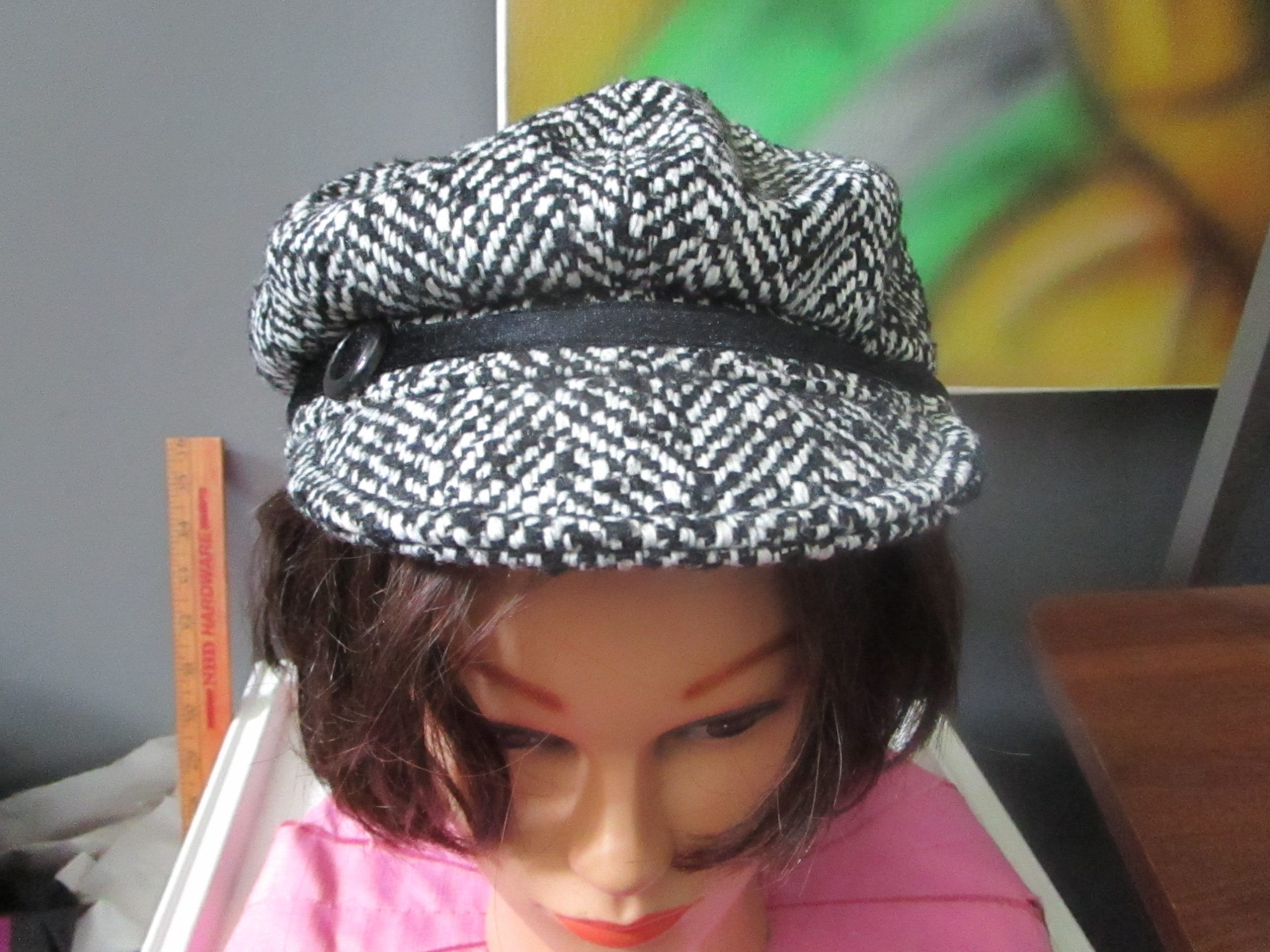 Black & White Cabbie Hat Nine West - Etsy