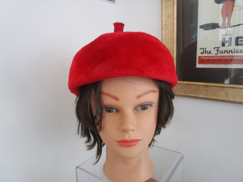 Women's Red Faux Fur Hat by Peck & Peck Fifth Avenue New - Etsy