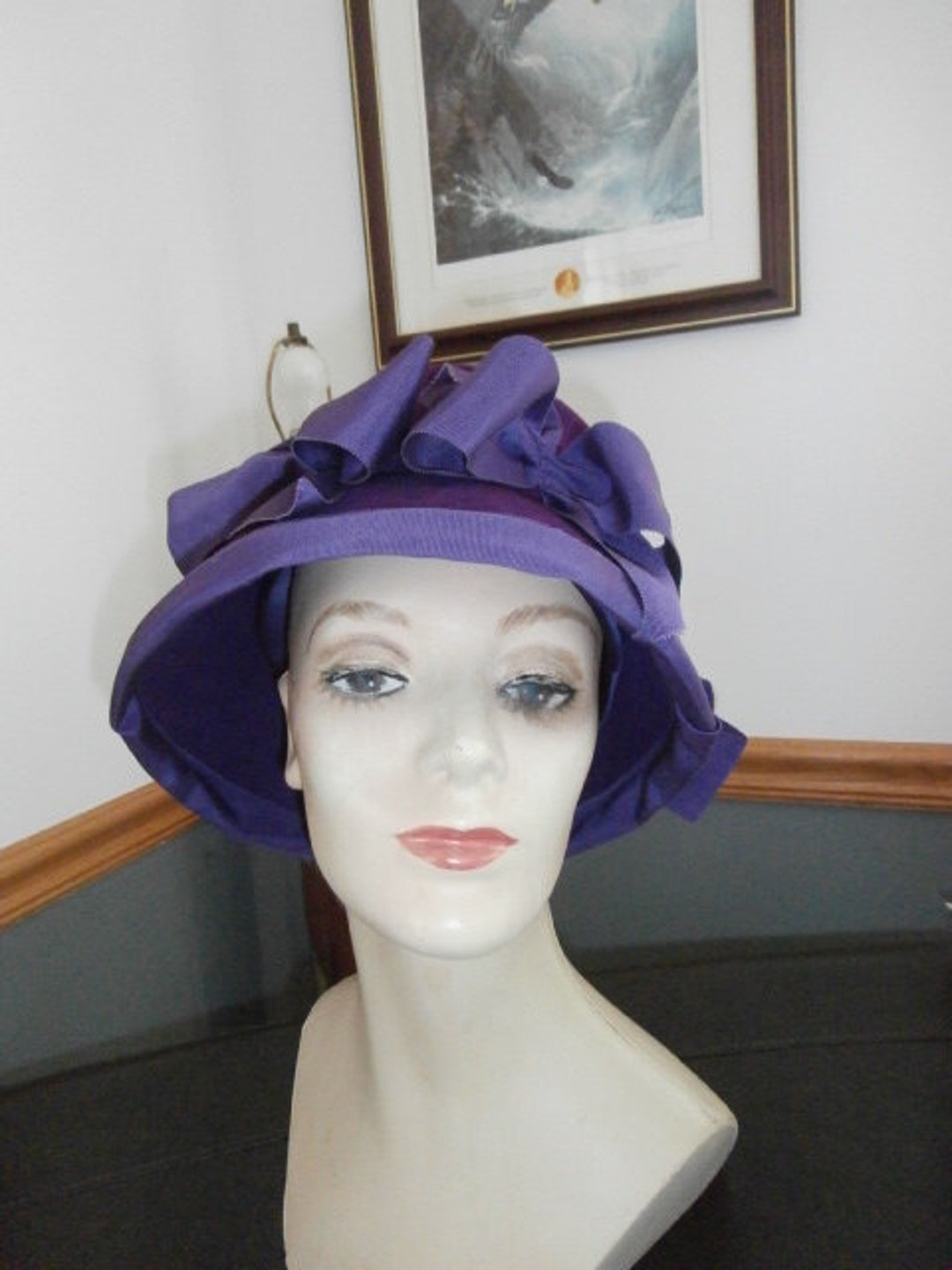 Women's Hat Plum Crazy Purple Cloche Hat CHRISTINE - Etsy