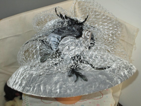 Whittall & Shon Gray Wool Felt Womens Formal Hat - Etsy display picture 2