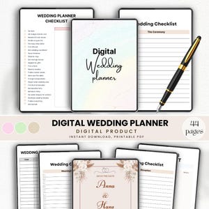 Digital Wedding Planner | Printable Wedding Organizer, Budget Tracker & To-Do List | Digital Download for Brides and Grooms