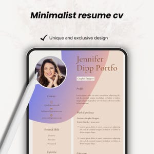 Minimalist resume cv template, Clean Professional CV, Modern Resume Design, Editable Resume, Job Application Template, Job Resume Design