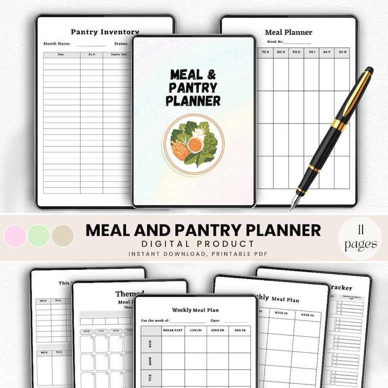Meal and Pantry Planner | Printable Meal Planning & Pantry Inventory ...