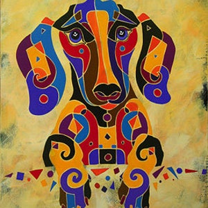 Dachshund Print, Whimsical Dachshund Art, Dog Art, Dachshund Art, Contemporary Dachshund,  Dog Gift, Dog Art, DogArt, Colorful Dachshund