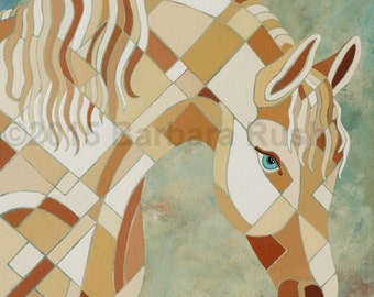 Horse Art, Contemporary Horse, abstract horse art, abstract horse painting, original horse art, White Horse, Original Horse Paint