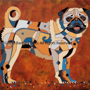 Pug Art, Colorful Pug Art, Dog Art, Home Decor, Dog Art Prints, Pug Dog Art, Pug Lover, Gifts for Pug Lovers