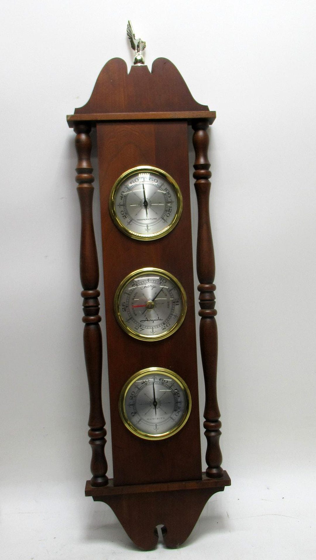 Vintage Airguide Wood Instruments Weather Station Barometer/thermometer ...