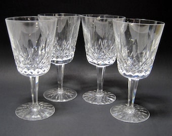 Set of 4 - Vintage Waterford Crystal Lismore 6 7/8"Water Goblets/Wine Glasses