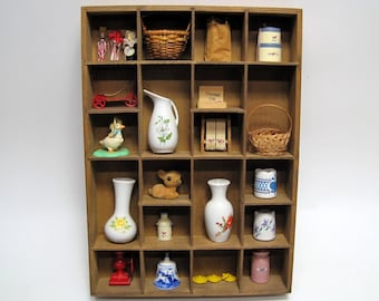 Vintage Miniature Wooden Wall Trinket Display Shadow Box Curios