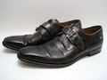 MAGNANNI MARCO Black Leather Single Monk Strap Shoes 13276 Men's Sz 12