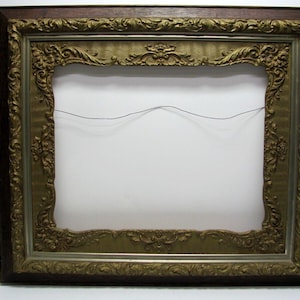 Vintage Gold Gesso Gilt Ornate Oak Wood Picture Frame 29" X 25" fits 20" X 16"