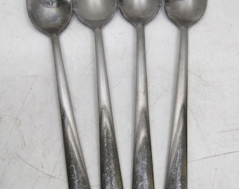 Lot of 4 Oneida Aptitude Stainless Flatware Pieces Iced Tea Spoons