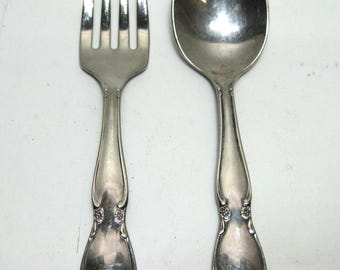 Oneida Community CHATELAINE Stainless Demitasse Spoon & Fork Flatware A16VG