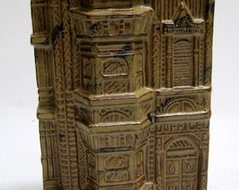 Vintage Brownstone House Wall Pocket Vase Victorian Style