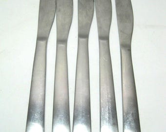 Set of 5 - Cambridge Silver Arden Satin Stainless Flatware Dinner Knives