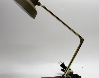 Vintage Tensor Brown & Gold Articulating Lamp Model IL400 MCM Retro Wall/Desk Lamp "Works"