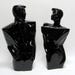 80s Art Deco Man Woman Statues / Lindsey B BALKWEILL Style Black ...