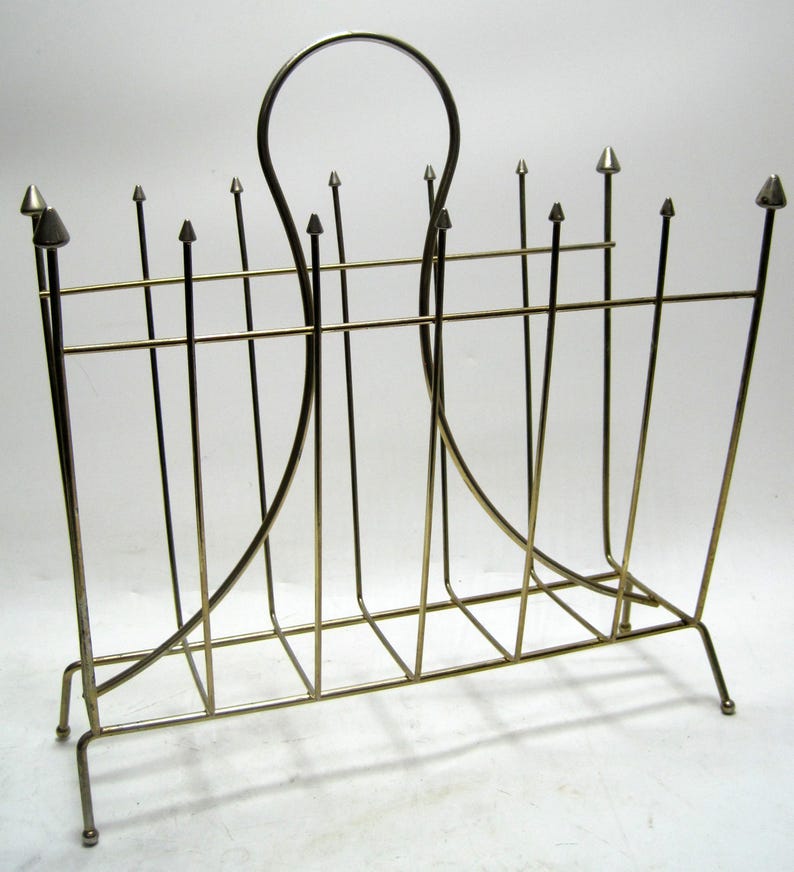 Vintage Mid Century Modern Metal Magazine Rack MCM Retro - Etsy