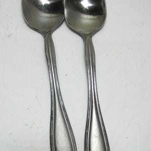 2 Peices Pfaltzgraff Medley Stainless Glossy Silverware/ Flatware Teaspoons