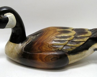 Goose Decoy Hand Carved And Painted Home Decor Vintage 13"