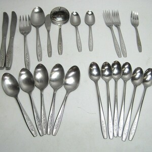 22 Piece Oneida Ltd / Simeon George Rogers SPRING BALLAD Stainless Flatware
