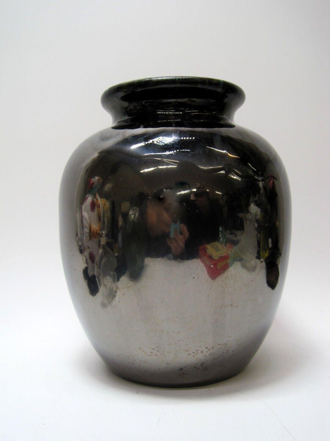 Vintage Studio Art Pottery Vase Pot Ceramic PNW Oregon Mirrored Blue ...