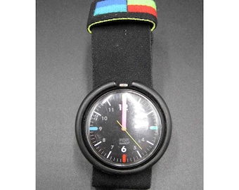 Vintage Pop Swatch Watch MultiColor Markers Funky Retro Hipster Tribal 80's