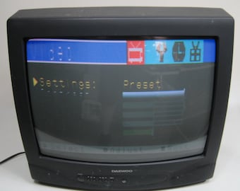 Vintage Daewoo DTQ-19P3FC 19" Crt Color TV Retro Gaming Television