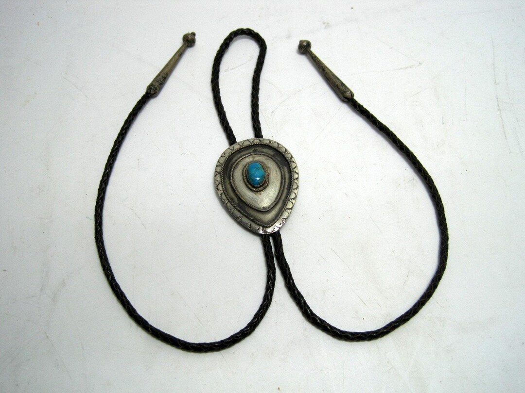 Old Pawn Navajo Made Sterling Silver Turquoise Bolo Tie - Etsy