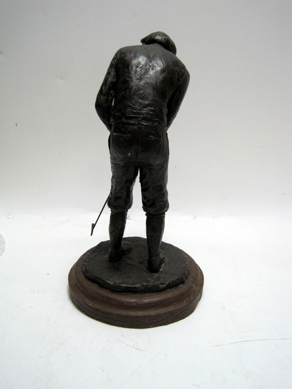 MICHAEL GARMAN フィギュア 置物 30cm ヴィンテージ Vintage Sculpture 1987 Michael Garman Golfing Man Resin on Wooden