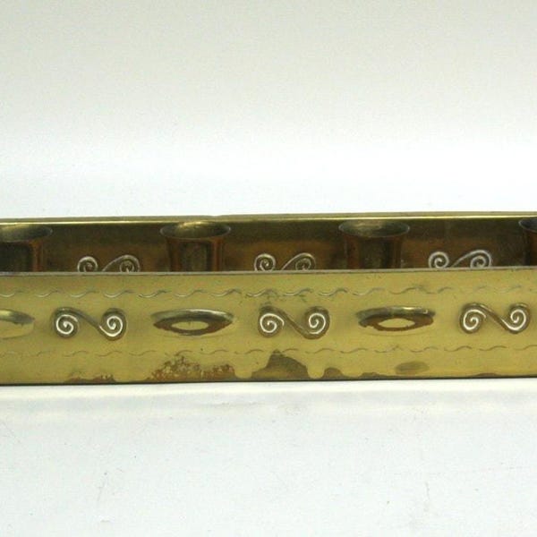 VTG MCM Advent Brass Candle Holder Vintage Handmade Scandinavian Sweden