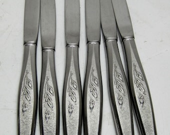 Set of 6 - Oneida Community WOODMERE Stainless Flatware Steak Knives