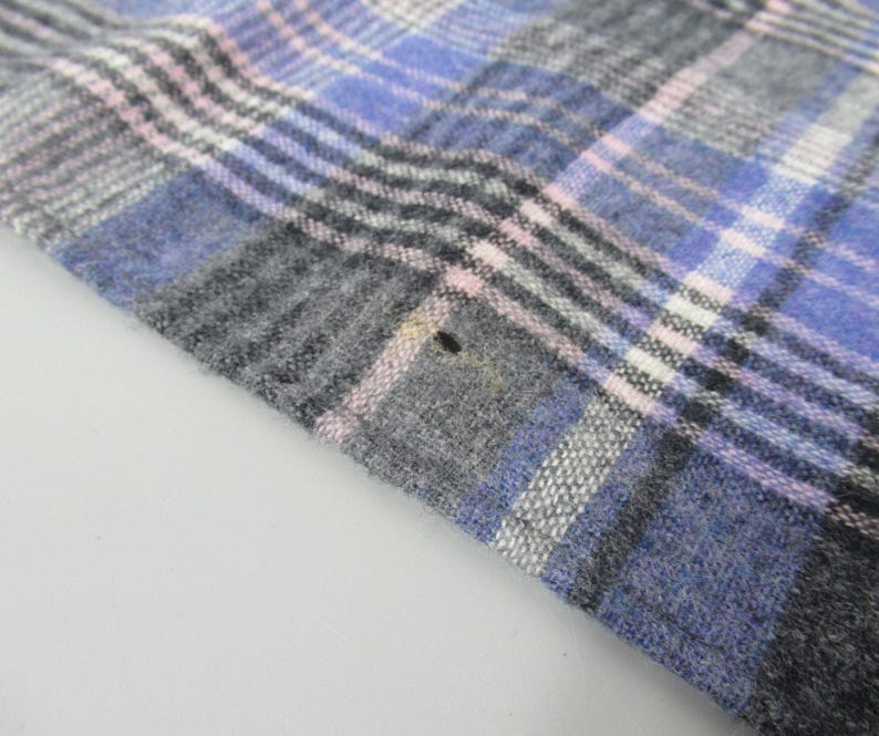 VTG Pendleton Trio of Gray Red & Blue Plaid Scarfs Virgin Wool 60" x 9"inch zdjęcie 3