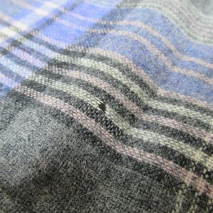 VTG Pendleton Trio of Gray Red & Blue Plaid Scarfs Virgin Wool 60" x 9"inch zdjęcie 4