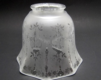 Vintage Shade Sconce Etched Frosted Glass Lamp Light Victorian Shabby Chic Country Farmhouse Table Lamp Replacement