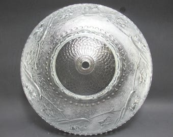 Vintage 1930’s Art Deco Frosted Glass Ceiling Light Shade 11.5/8” Floral Pattern