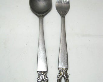 MCM Soup Spoon & Fork National Stainless Flatware Olaf