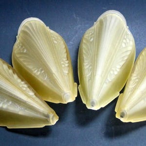 Set of 4 - Vintage Art Deco Art Glass Amber Slip Shade for Wall Sconce/Fixture