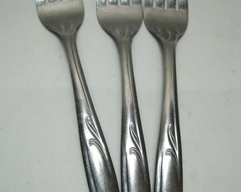 Set of 3 - International Silver VIBRANT Superior Stainless Flatware Salad Fork