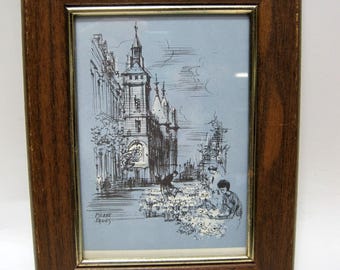 Pierre Pages Art Print Paris Sketch Professionally Matted & Framed 5"X7"