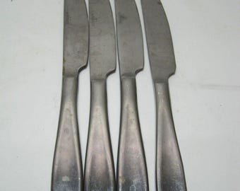Set of 4 - Cambridge Satin Aspen Stainless Dinner Knives Flatware