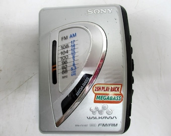 Vintage Sony Sports Walkman WM-AF59 Cassette AM/FM Works Yellow