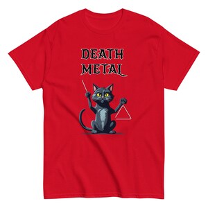 Funny Death Metal Cat T-Shirt – Black Cat with Triangle